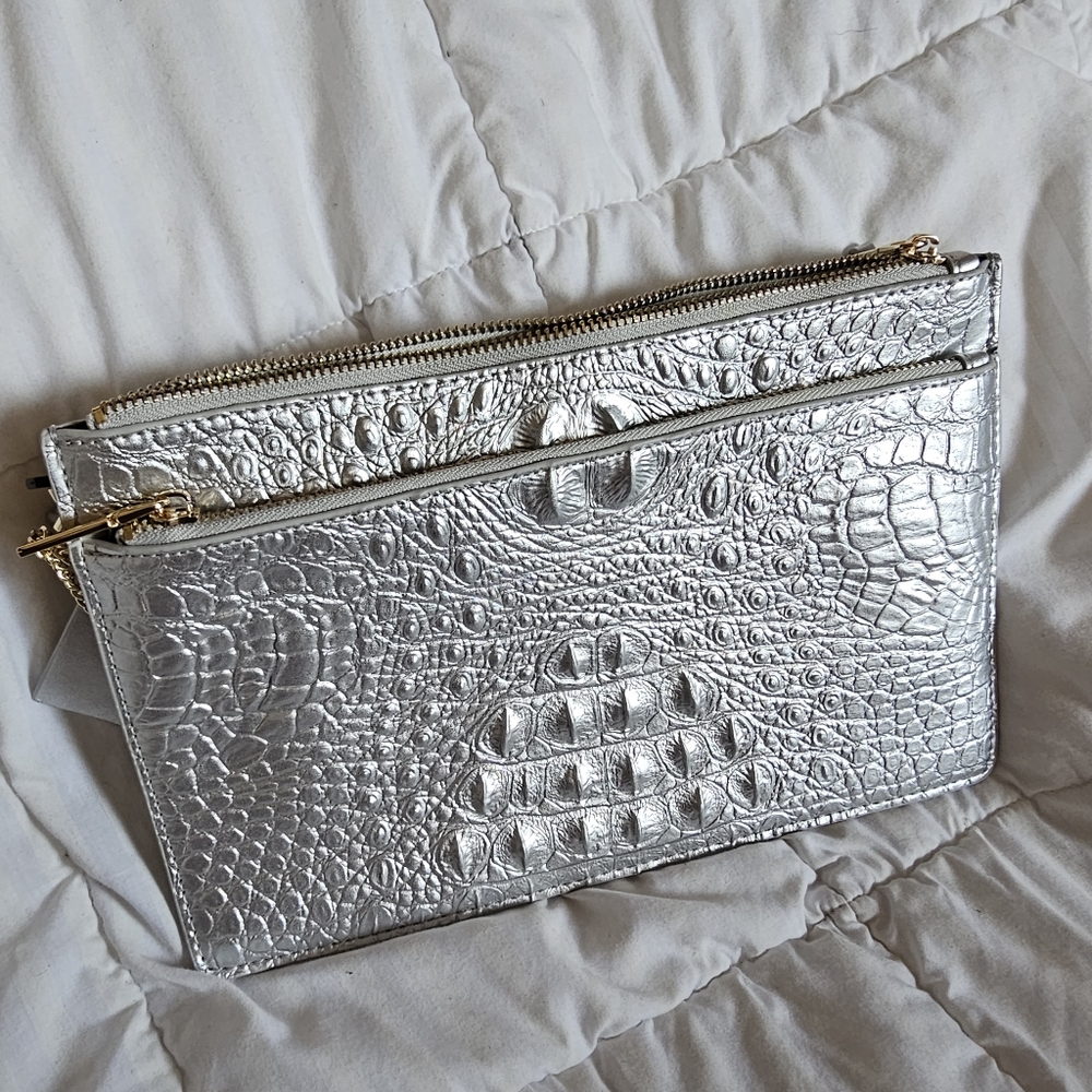 Silver Tote&Carry Crocodile Clutch - Picture 3 of 6